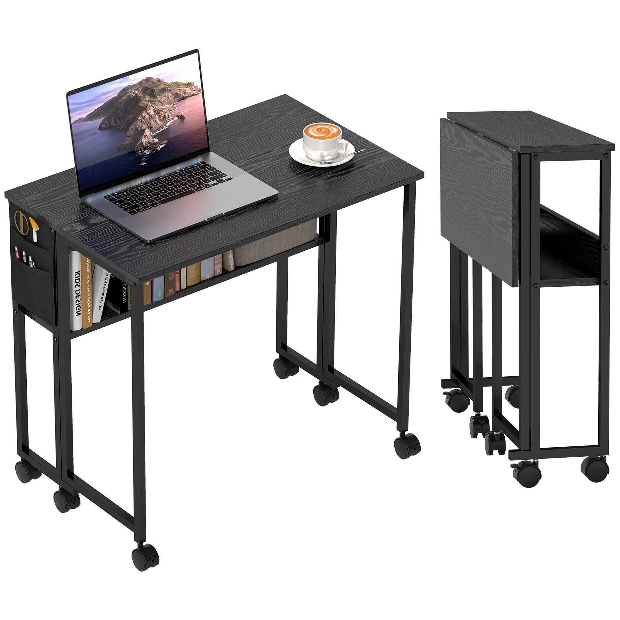 EasyComfort opvouwbaar bureau 80x50 cm zwart