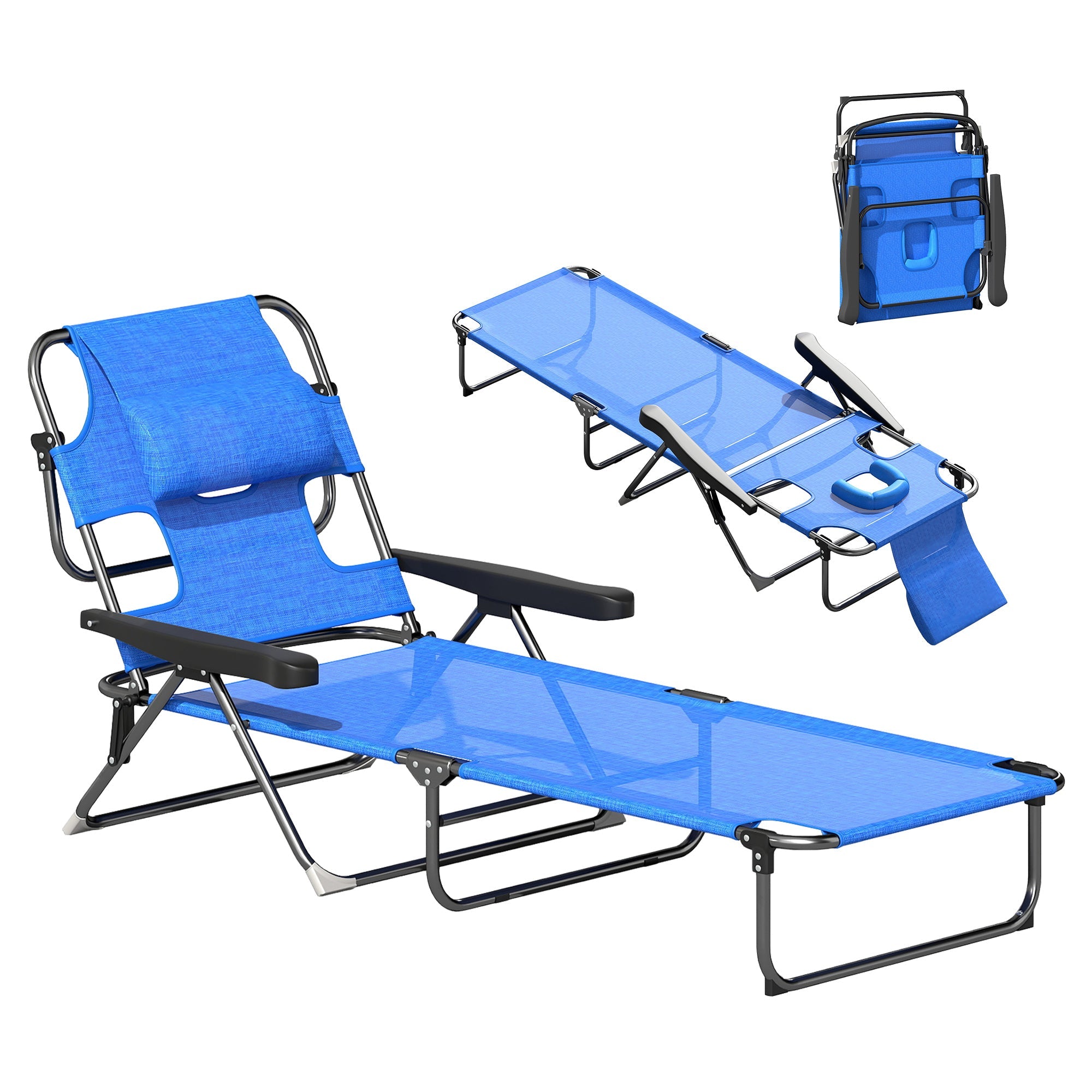 EasyComfort Sdraio da Giardino Pieghevole ligbed