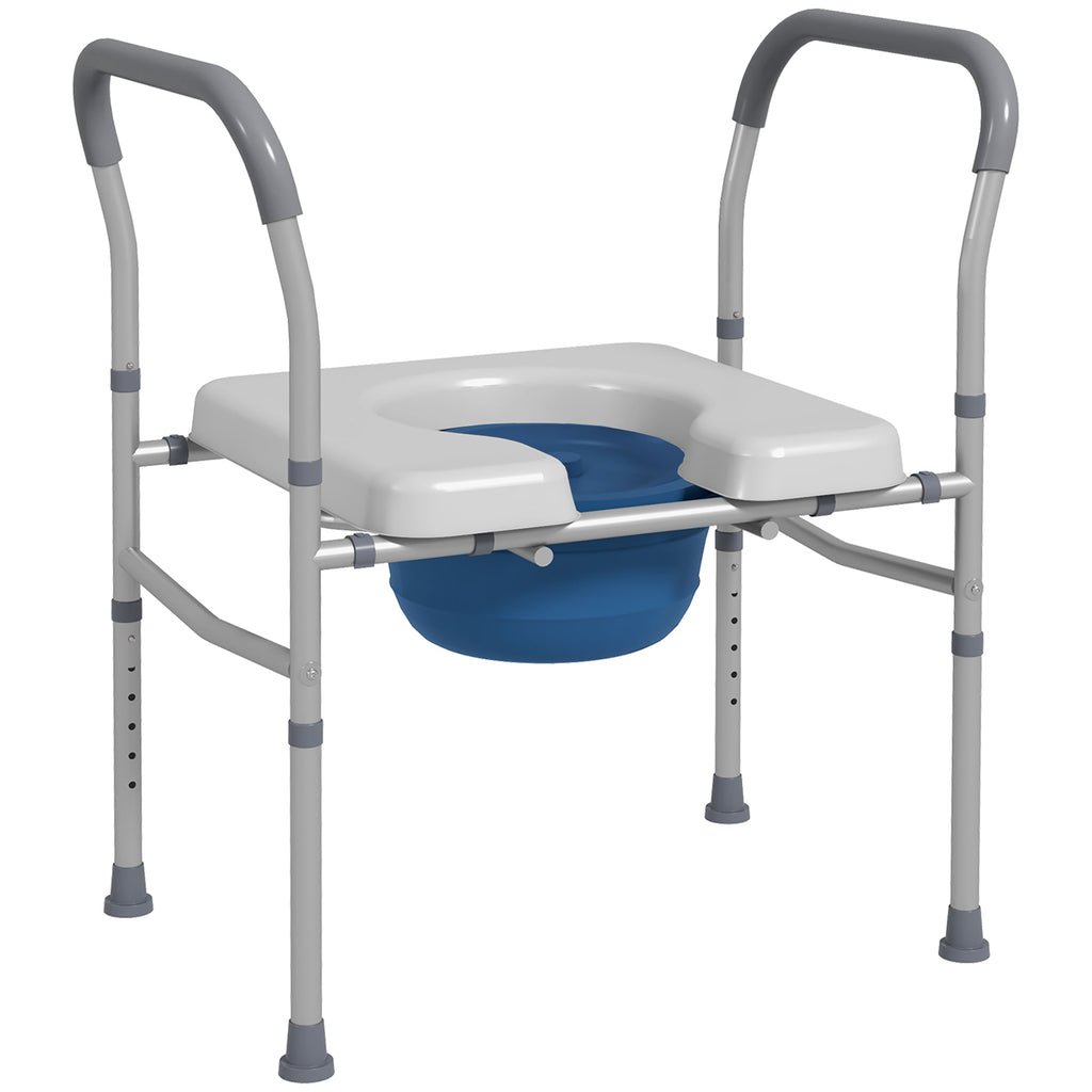 EasyComfort Comfortstoel 4-in-1 verstelbare toiletstoel, grijs