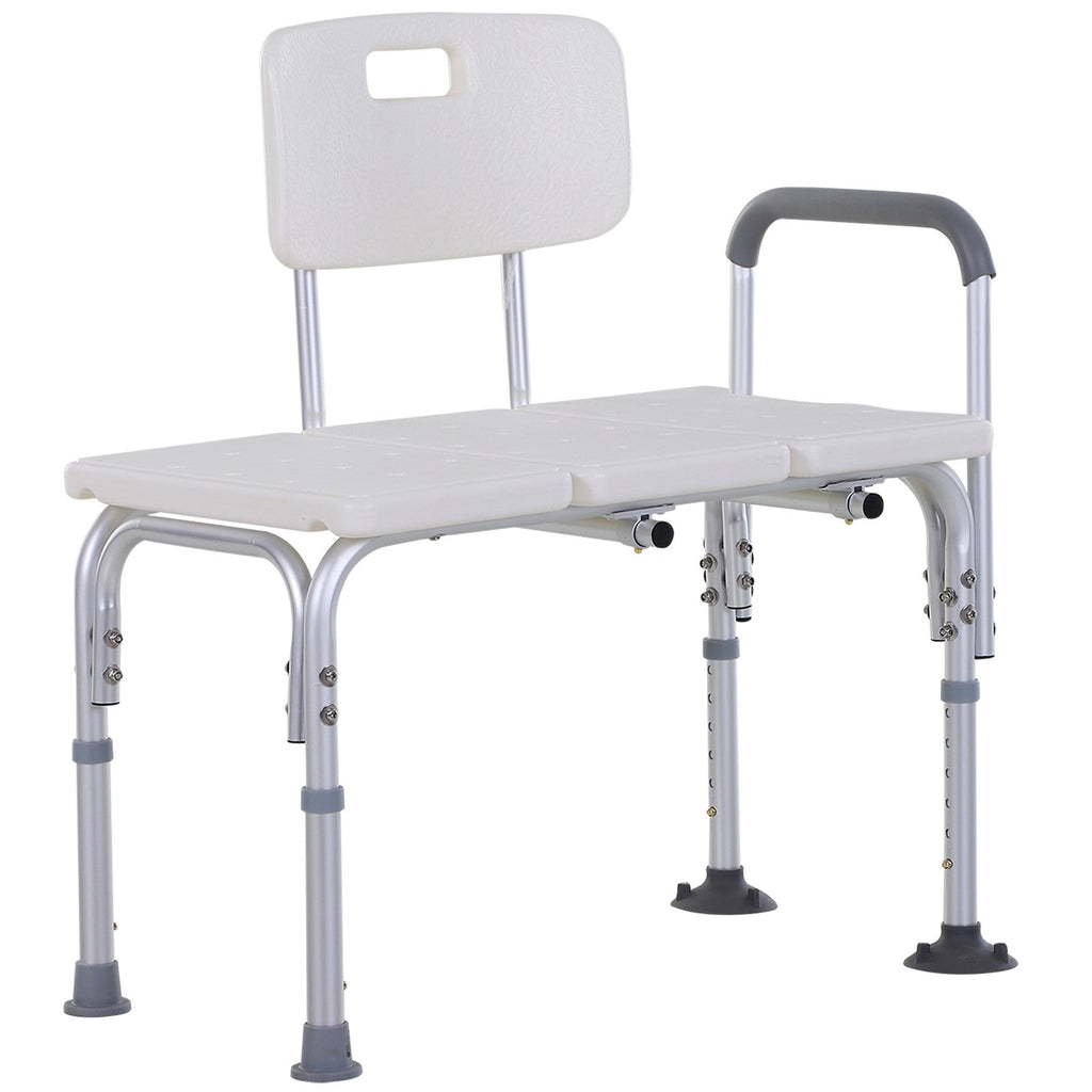 Easycomfort Sedia da Doccia with Altezza Regolabile su 6 Livelli, Piedini e Bracciolo Antiscivolo, Ampia Seduta (68.5x40.5cm)