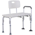 Easycomfort Sedia da Doccia with Altezza Regolabile su 6 Livelli, Piedini e Bracciolo Antiscivolo, Ampia Seduta (68.5x40.5cm)