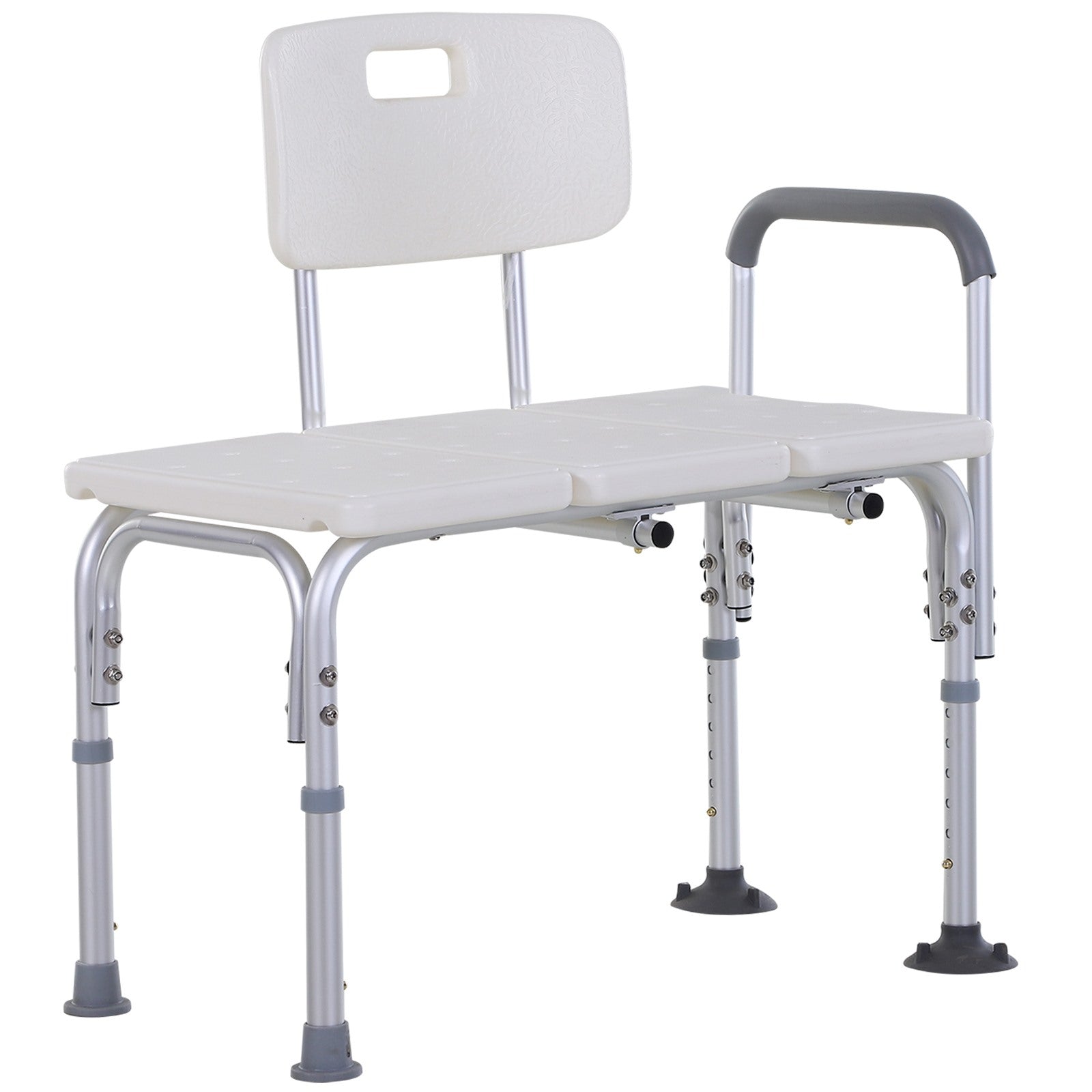 Easycomfort Sedia da Doccia with Altezza Regolabile su 6 Livelli, Piedini e Bracciolo Antiscivolo, Ampia Seduta (68.5x40.5cm)