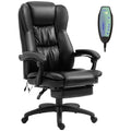 EasyComfort Sedia da Ufficio ad Altezza Regolabile con 6 Punti Massaggianti, in Finta Pelle, 68.5x68.5x113-121 cm, Nera