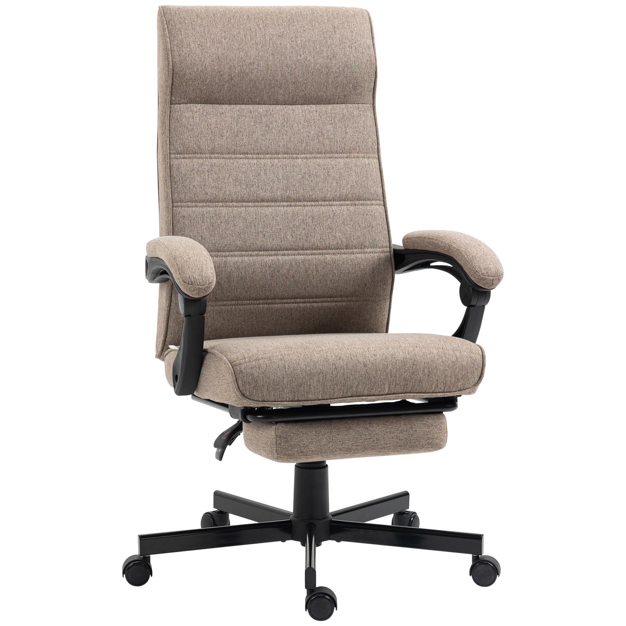 Easycomfort Sedia da Ufficio with Altezza Regolabile, Poggiapiedi Incluso e Seduta Imbottita, 68x67x106-114 cm, Marrone
