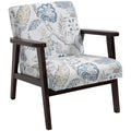 Easycomfort Sedia per Soggiorno Poltroncina Imbottita with Braccioli in Legno e Tessuto Traspirante per Casa e Ufficio, a Fiori, 68.5x78.5x75cm