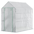 Easycomfort Serra a Casetta with Rivestimento in PE, Porta a Cerniera e 4 Ripiani, 186x120x190cm, white