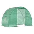 Easycomfort Serra a Tunnel with Porta Avvolgibile e Finestre, Copertura PE e Struttura in Acciaio, 1.5x3x2m, Verde