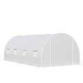 EasyComfort Serra da Giardino a Tunnel Per Piante, Struttura in Metallo e Copertura in PE, 6x3x2m, white