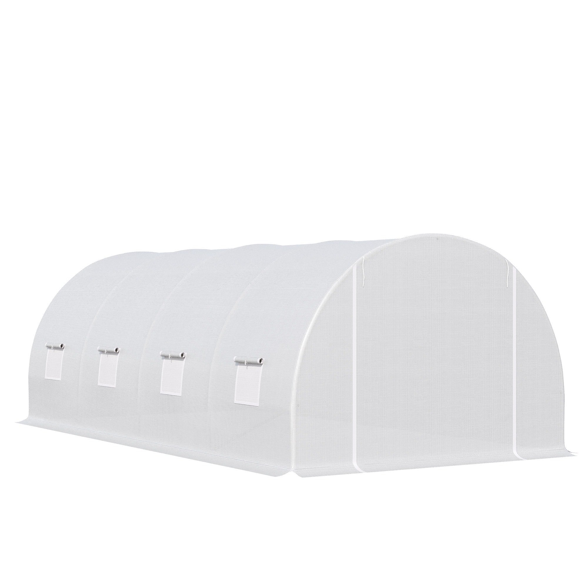EasyComfort Serra da Giardino a Tunnel Per Piante, Struttura in Metallo e Copertura in PE, 6x3x2m, white