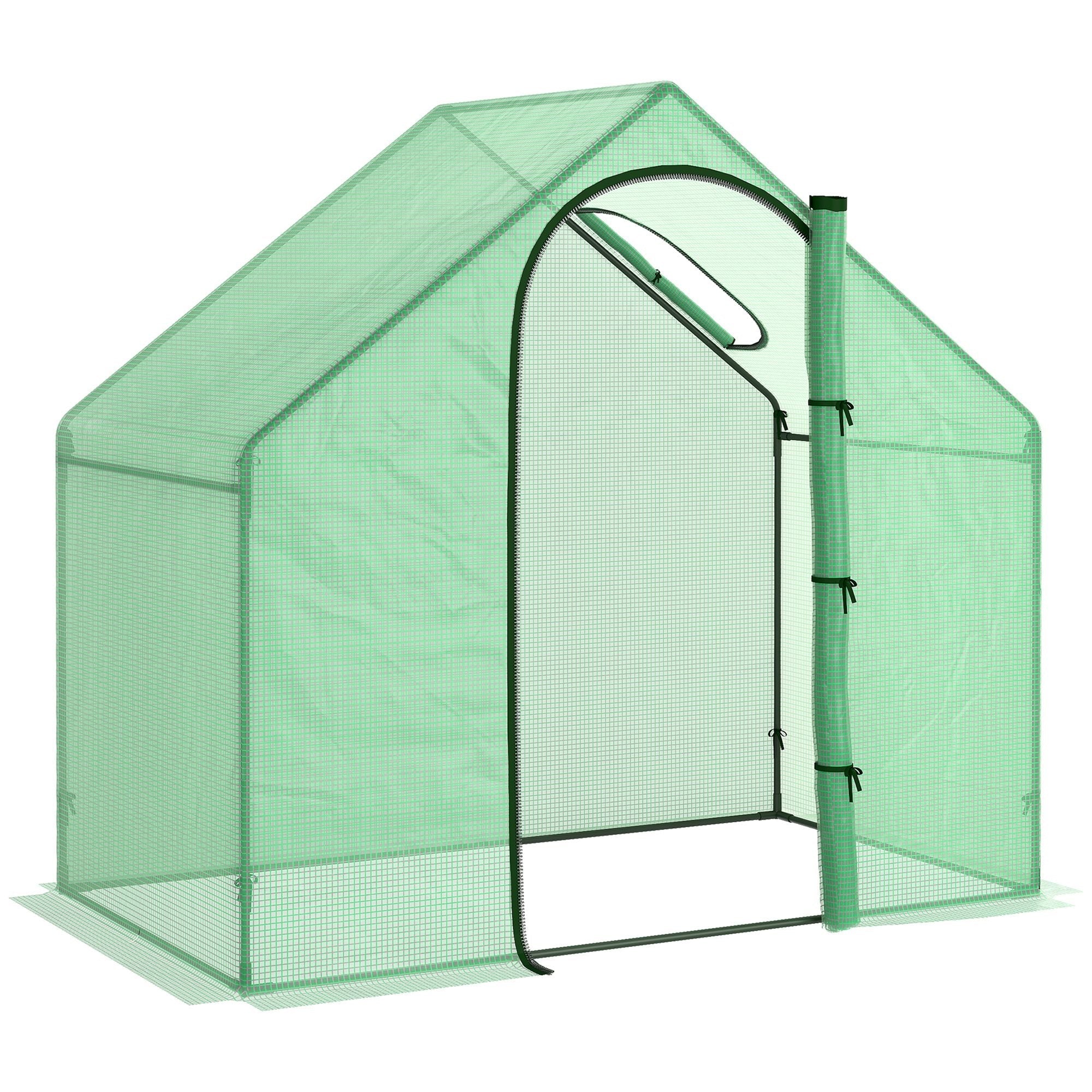 Easycomfort Serra da Giardino with Porta a Cerniera e Presa d'Aria, 4 Funi e Paletti Inclusi, 180x100x168 cm, Verde