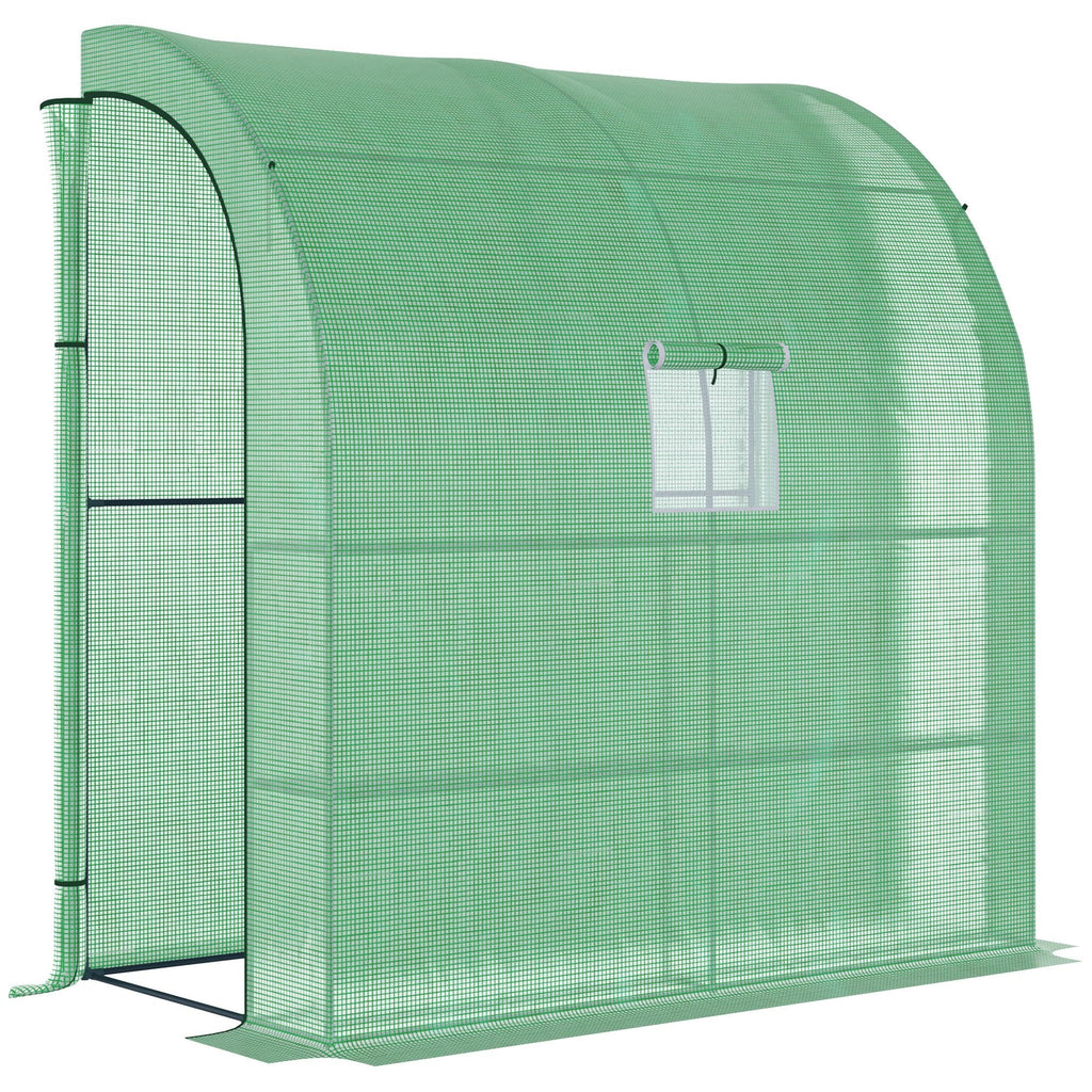 EASYCOMFORT Wall Greenhouse with 2 Shelves for Plants and Flowers in Steel and PE, 200x100x215 cm, Green