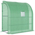 EASYCOMFORT Wall Greenhouse with 2 Shelves for Plants and Flowers in Steel and PE, 200x100x215 cm, Green