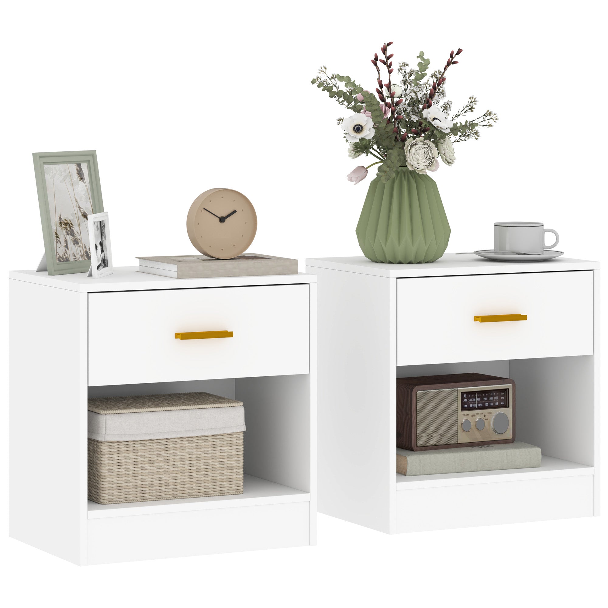 EasyComfort Set van 2 Nachtkastjes wit