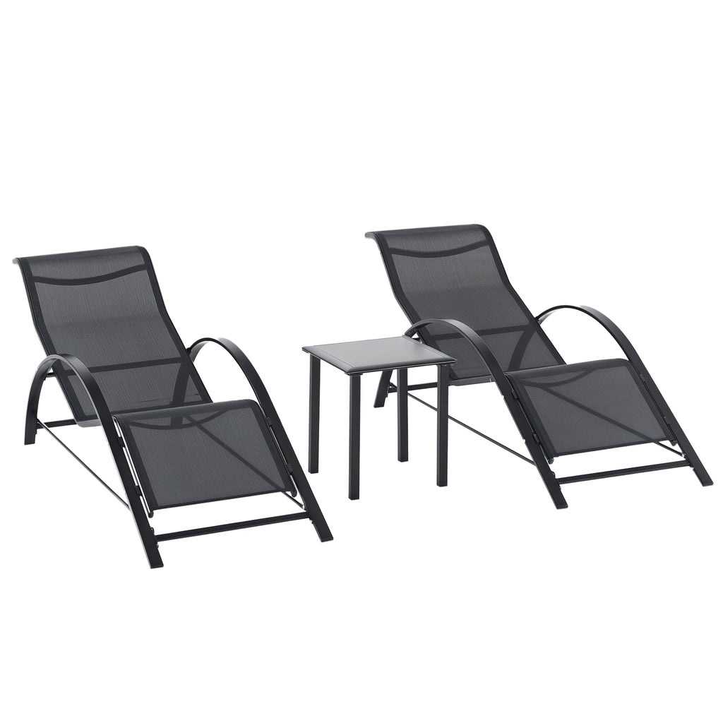 EasyComfort Set 2 ligstoelen en bijzettafel