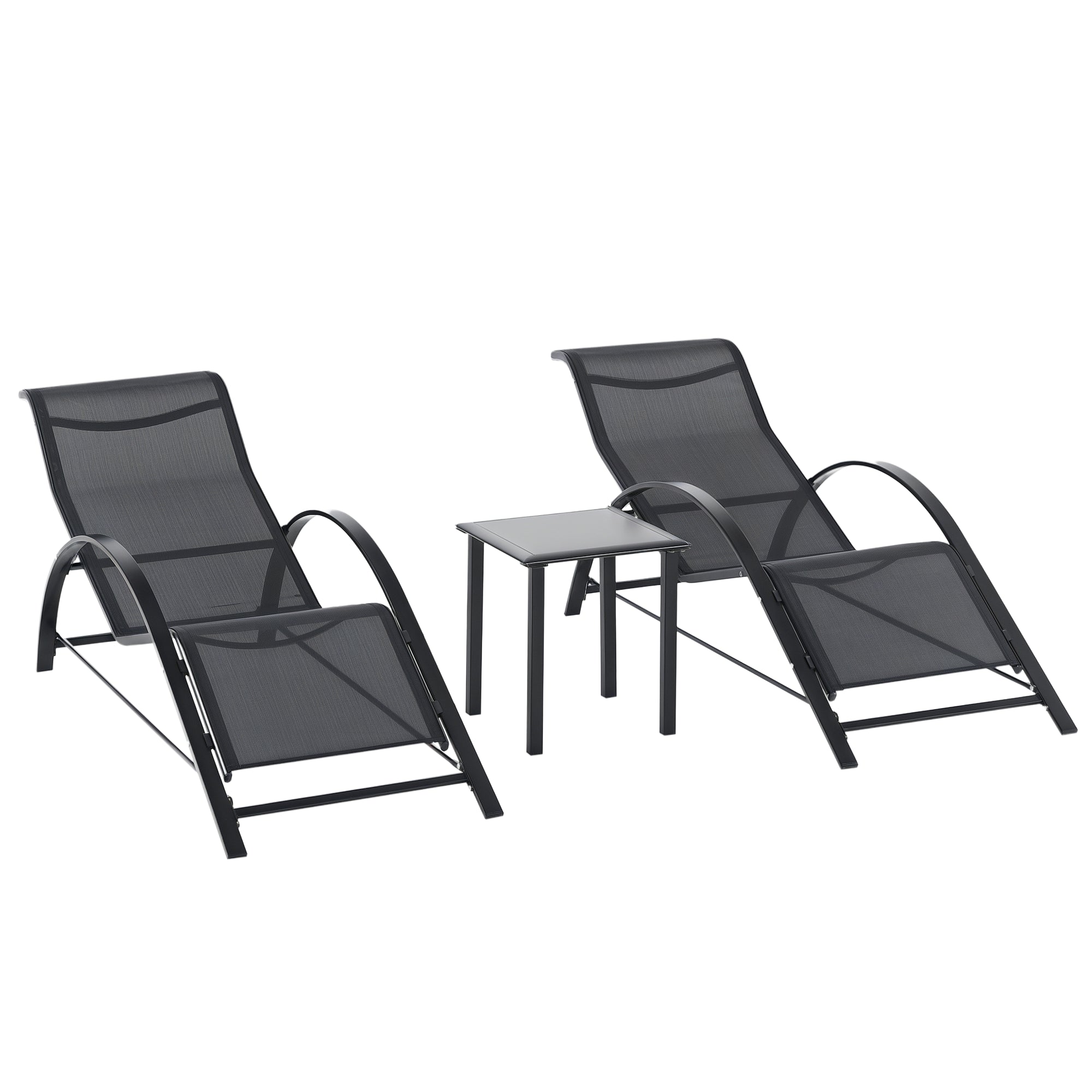 EasyComfort Set 2 ligstoelen en bijzettafel