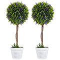 EasyComfort Set 2 kunstplanten bolvormig met lavendel