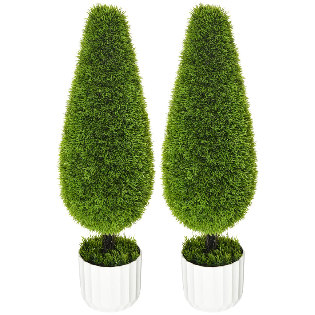 EasyComfort Set 2 cipressen kunstplanten met pot Ø12 x 16A cm