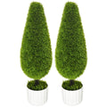 EasyComfort Set 2 cipressen kunstplanten met pot Ø12 x 16A cm