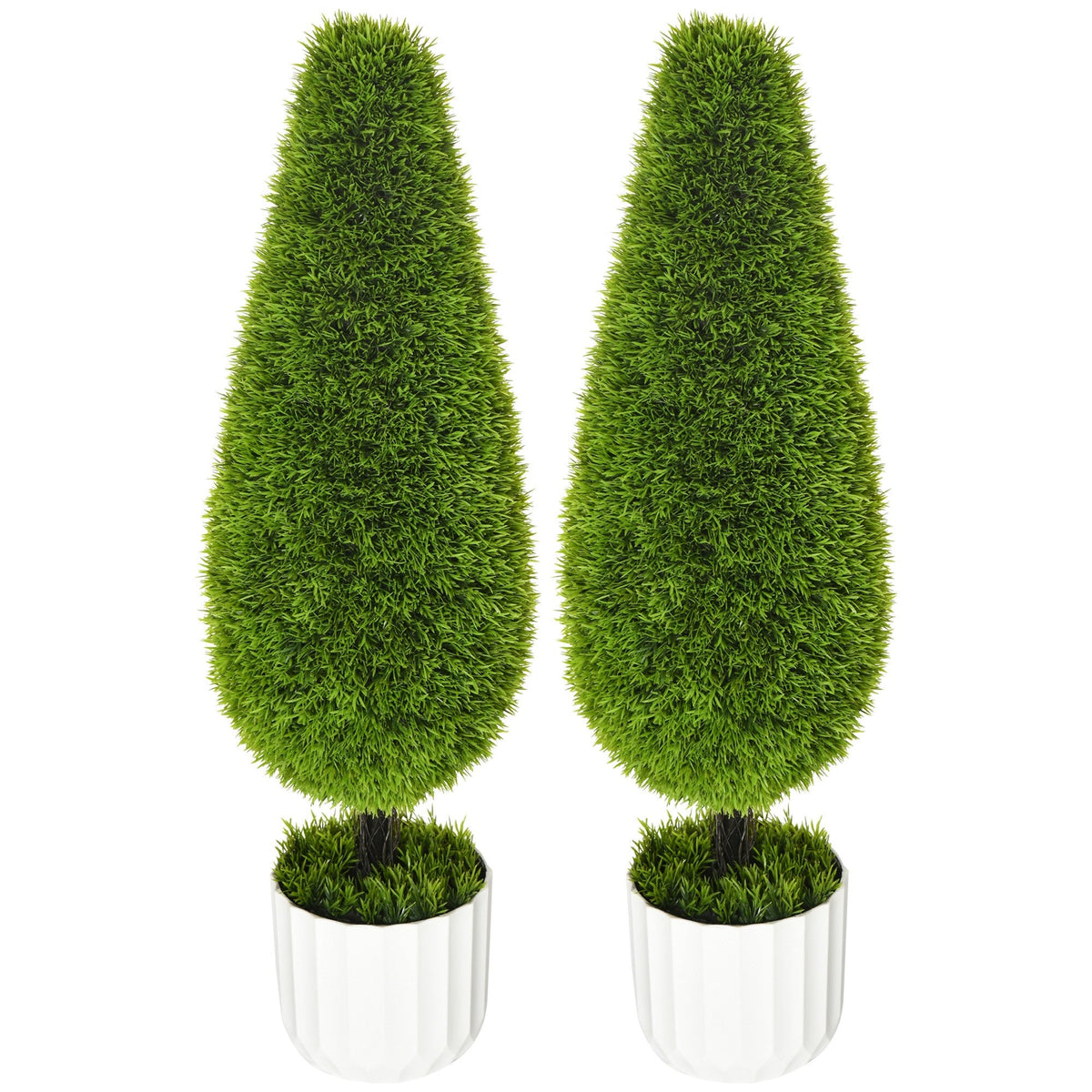 EasyComfort Set 2 cipressen kunstplanten met pot Ø12 x 16A cm