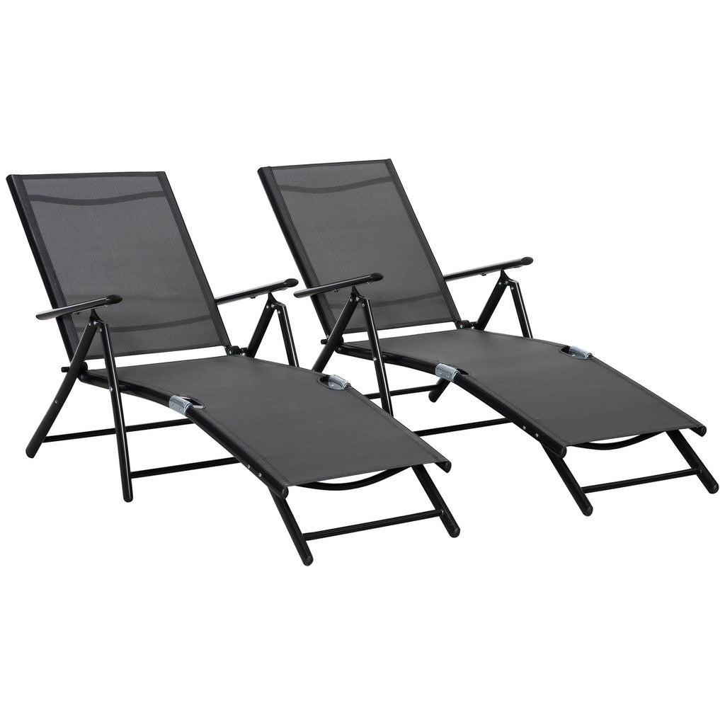EASYCOMFORT Set van 2 inklapbare ligstoelen