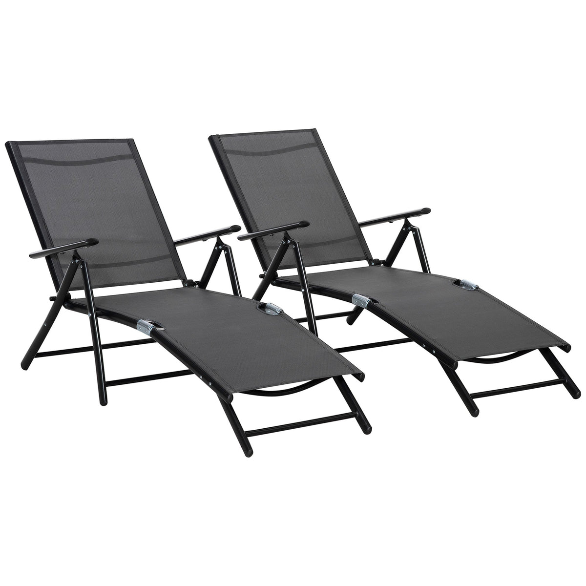 EASYCOMFORT Set van 2 inklapbare ligstoelen