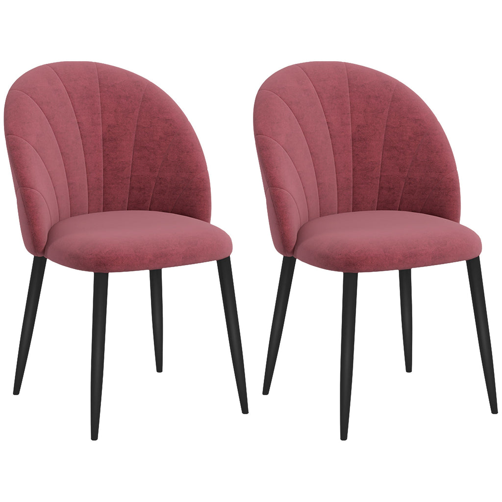 EasyComfort Set 2 eetkamerstoelen fluweeleffect rood