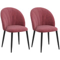 EasyComfort Set 2 eetkamerstoelen fluweeleffect rood