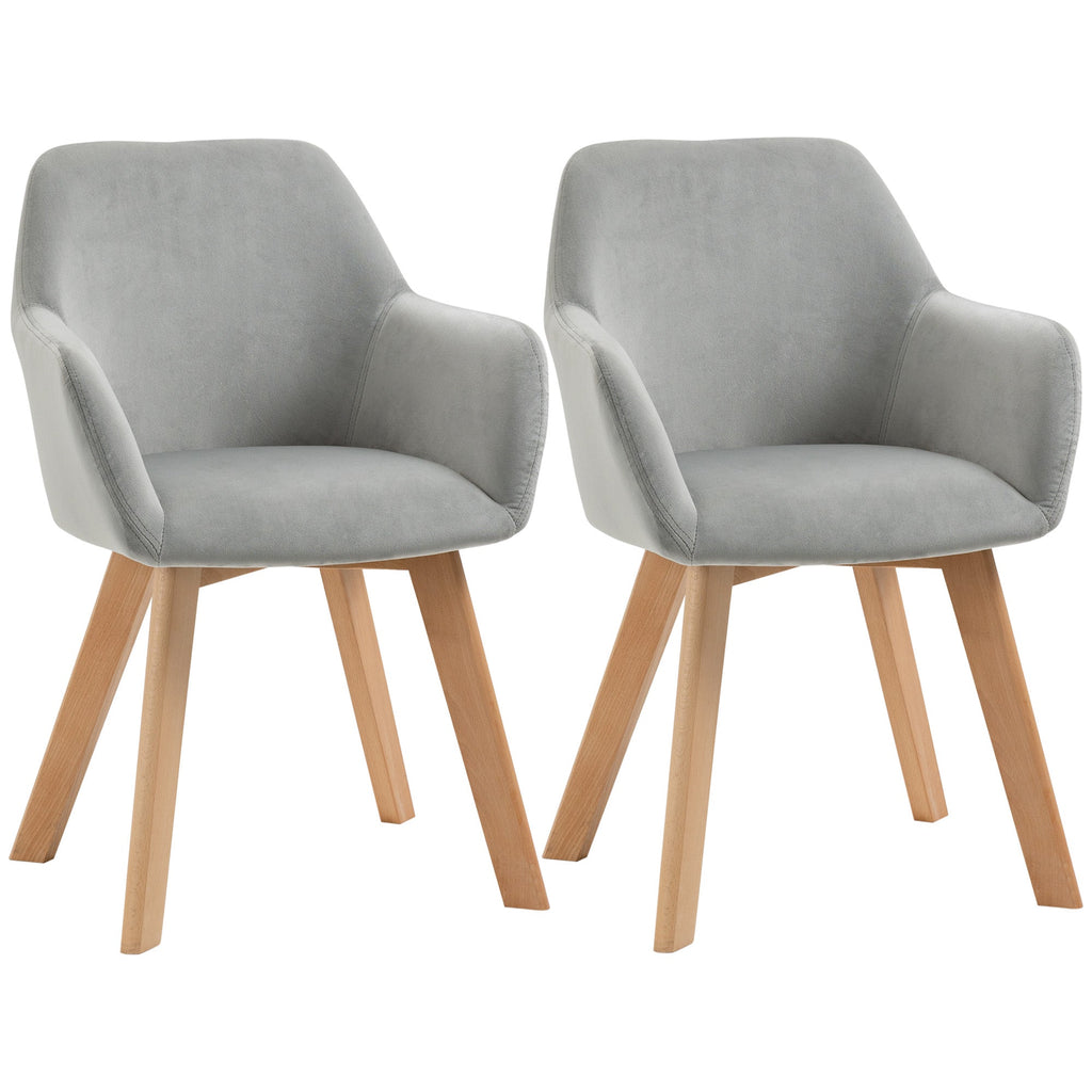 EasyComfort set van 2 fluwelen eetkamerstoelen