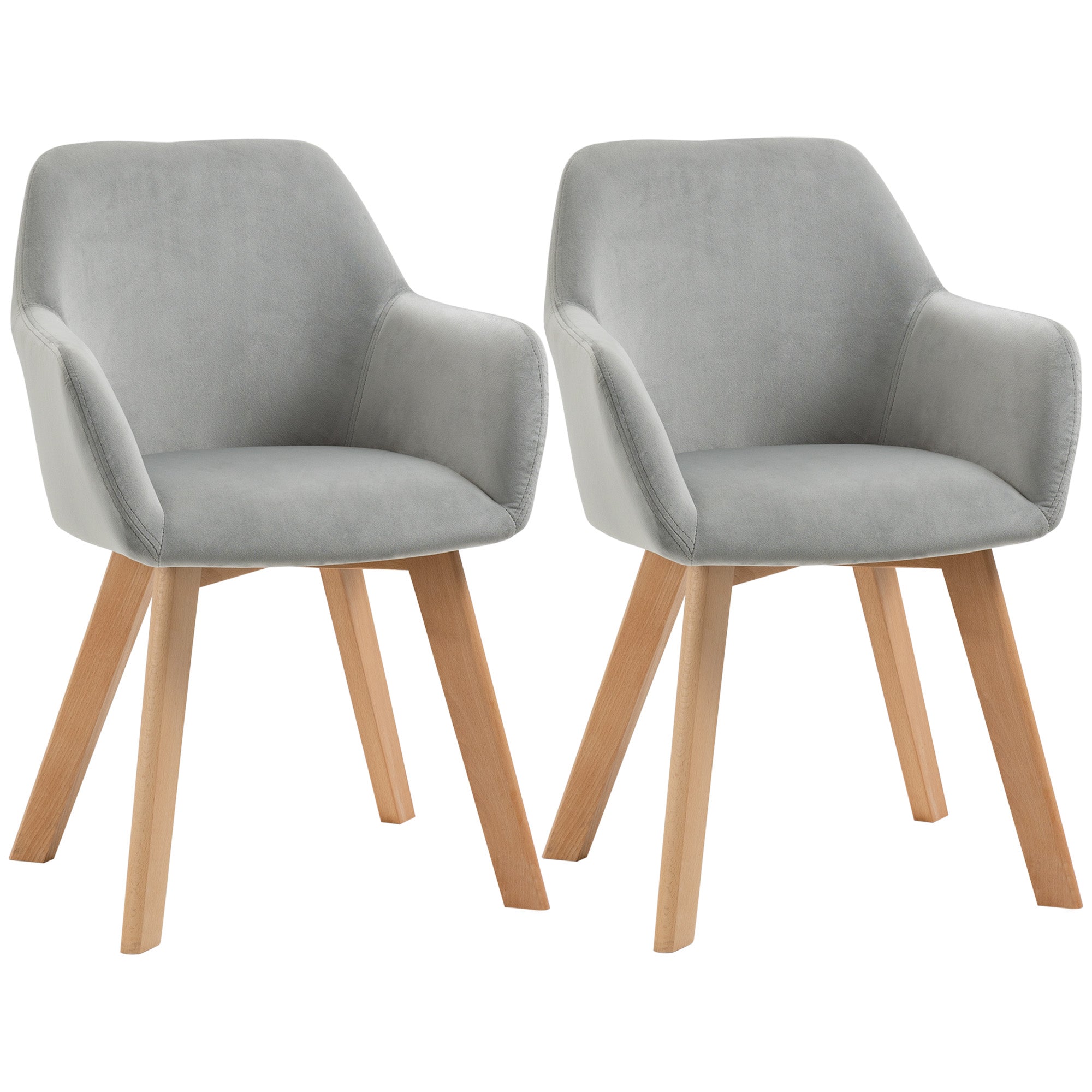 EasyComfort set van 2 fluwelen eetkamerstoelen