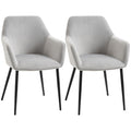 Easycomfort Set 2 Sedie per Soggiorno Nordiche with Schienale e Braccioli Ricurvi e Seduta Imbottita, 54x57x80 cm, Grigio