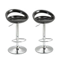 Easycomfort Set 2 Sgabelli da Bar Alti, Sgabelli Girevoli a 360°, with Schienale e Poggiapiedi, Altezza Regolabile, Base in Acciaio, per Sala da Pranzo e Cucina, 46x41x76-96cm, black