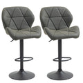 EasyComfort Set 2 Sgabelli Alti da Cucina Moderni with Schienale e Poggiapiedi, da Bar di Design with Base Rotonda, in Similpelle, Verde