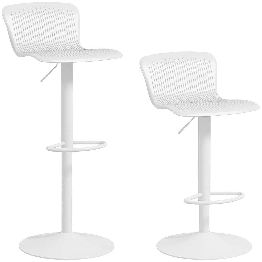 EasyComfort Set van 2 barkrukken met rugleuning, wit