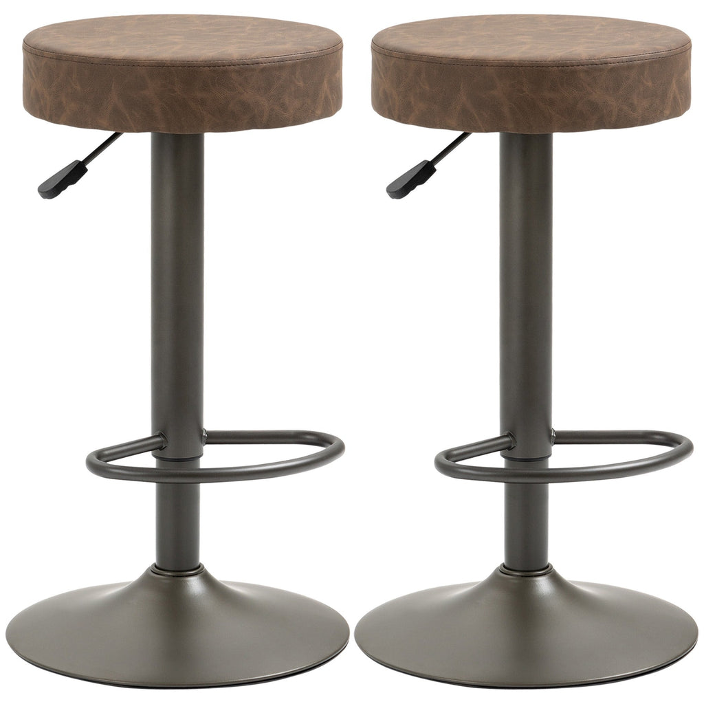 EasyComfort set van 2 barkrukken PU-leer bruin