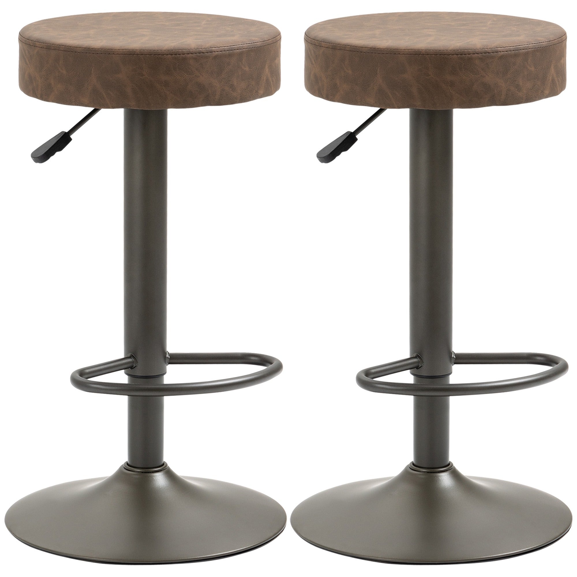 EasyComfort set van 2 barkrukken PU-leer bruin