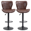 EasyComfort Set van 2 barkrukken kunstleer bruin