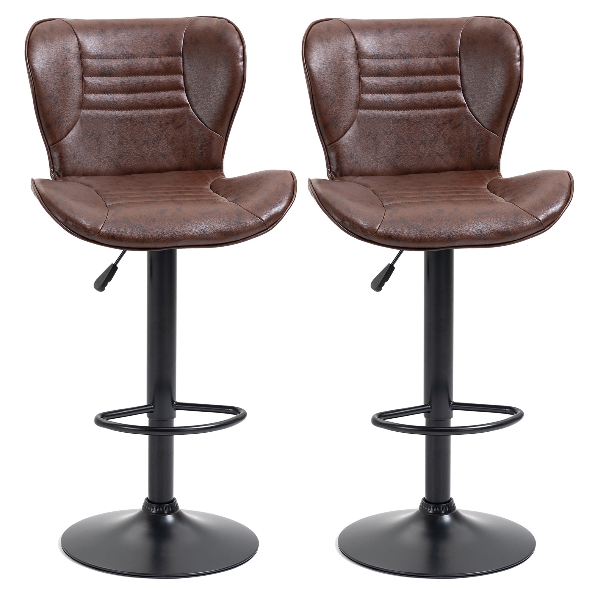 EasyComfort Set van 2 barkrukken kunstleer bruin