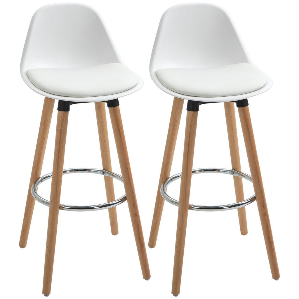 EasyComfort Set van 2 barkrukken Nordic stijl wit