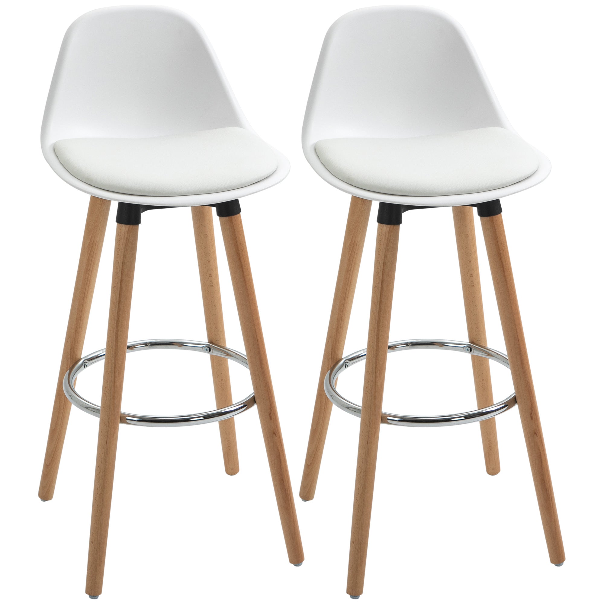 EasyComfort Set van 2 barkrukken Nordic stijl wit