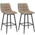 EasyComfort Set 2 barkrukken met rugleuning, bruin