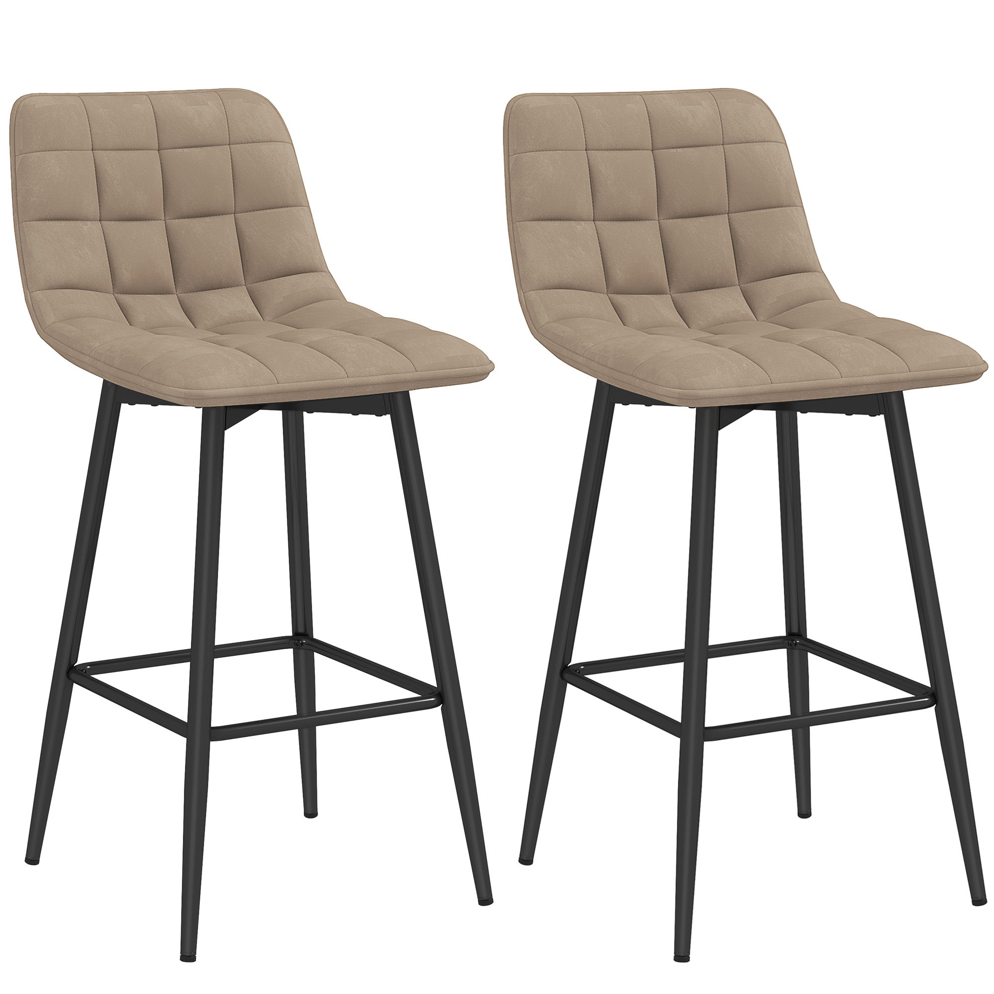EasyComfort Set 2 barkrukken met rugleuning, bruin
