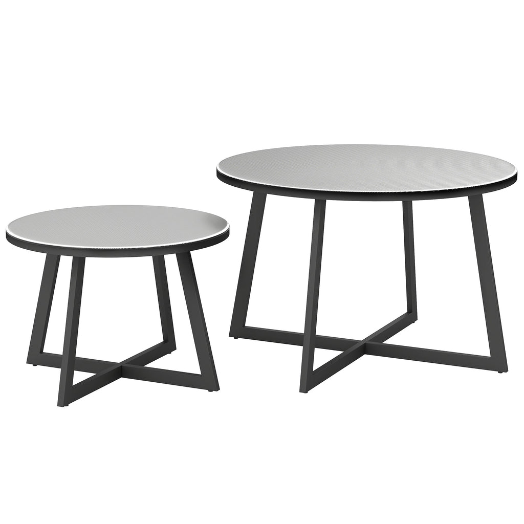 EasyComfort set 2 bijzettafels buiten Ø70 x 45A cm & Ø50 x 35A cm