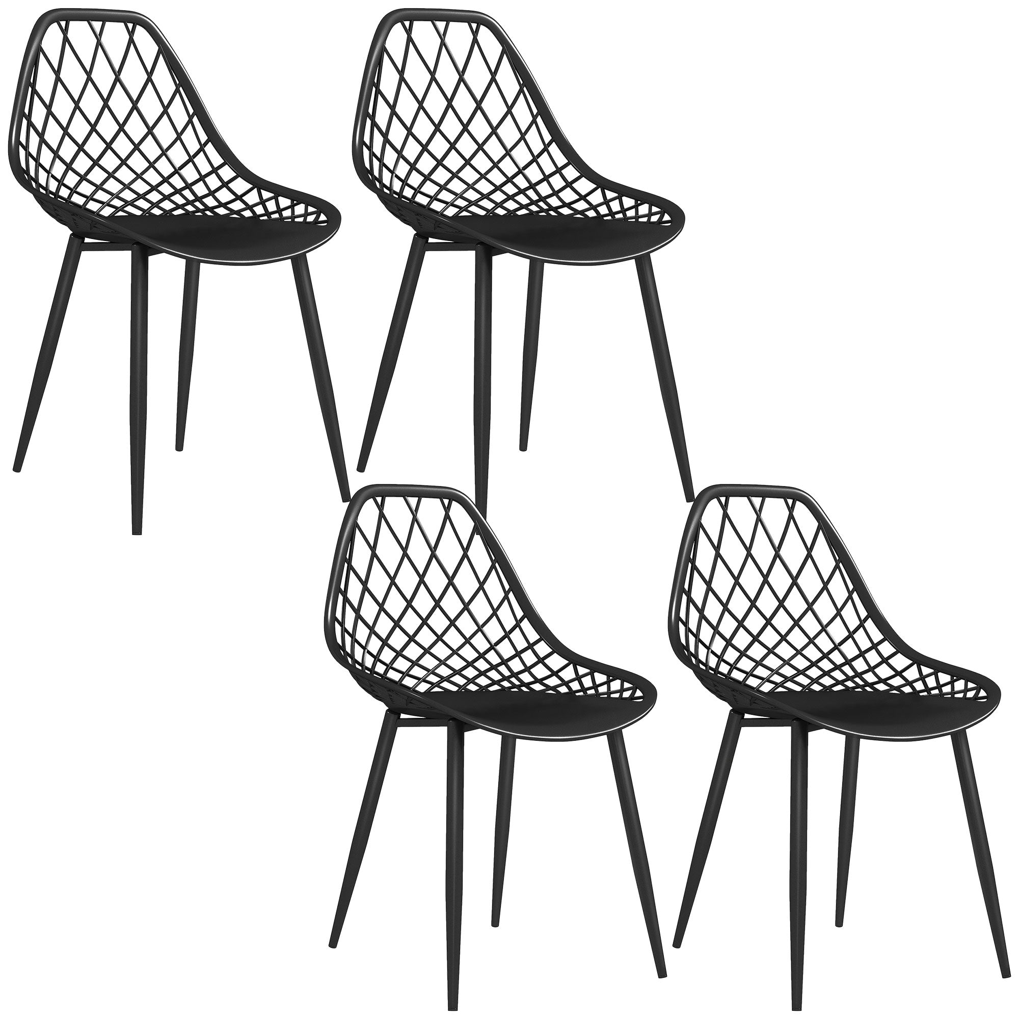 EasyComfort Set 4 moderne eetkamerstoelen