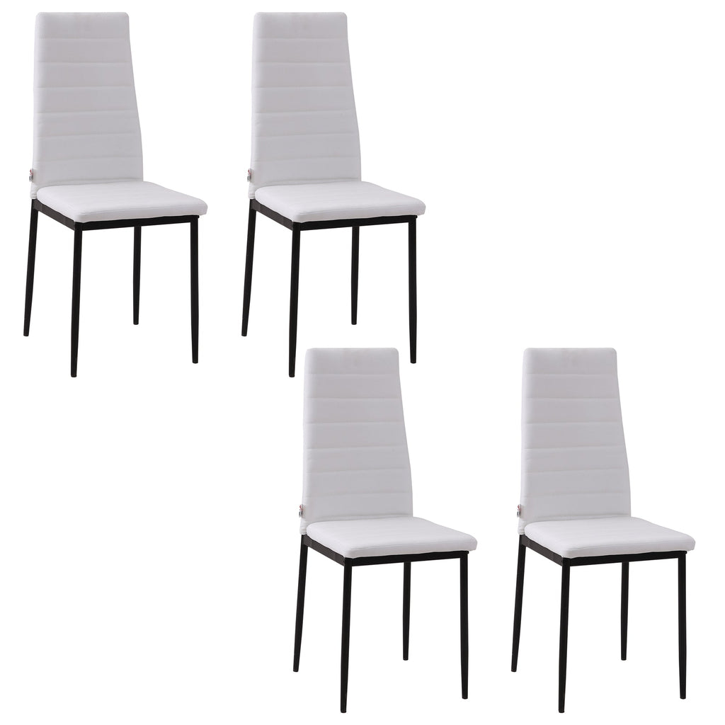EasyComfort Set 4 Sedie per Soggiorno Imbottite in Tessuto, Sedie Sala da Pranzo Moderne with Gambe in Metallo, Capacità 120 kg, white