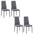 EasyComfort Set 4 Sedie per Soggiorno Imbottite in Tessuto, Sedie Sala da Pranzo Moderne with Gambe in Metallo, Capacità 120 kg, Grigio