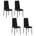 Easycomfort Set 4 Sedie Imbottite per Soggiorno o Sala da Pranzo, Sedie da Cucina Moderne, in Metallo e Tessuto black