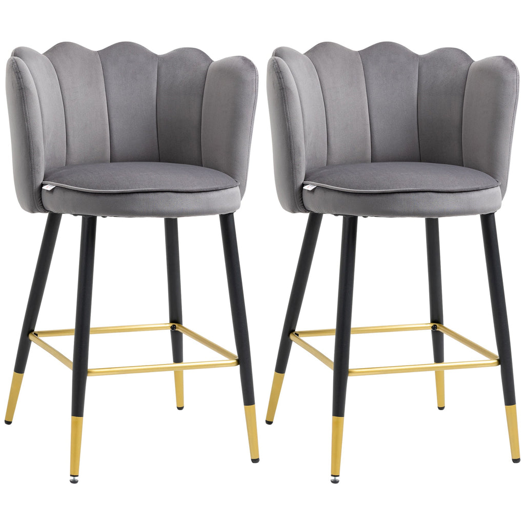 EasyComfort Set van 2 barkrukken fluweel