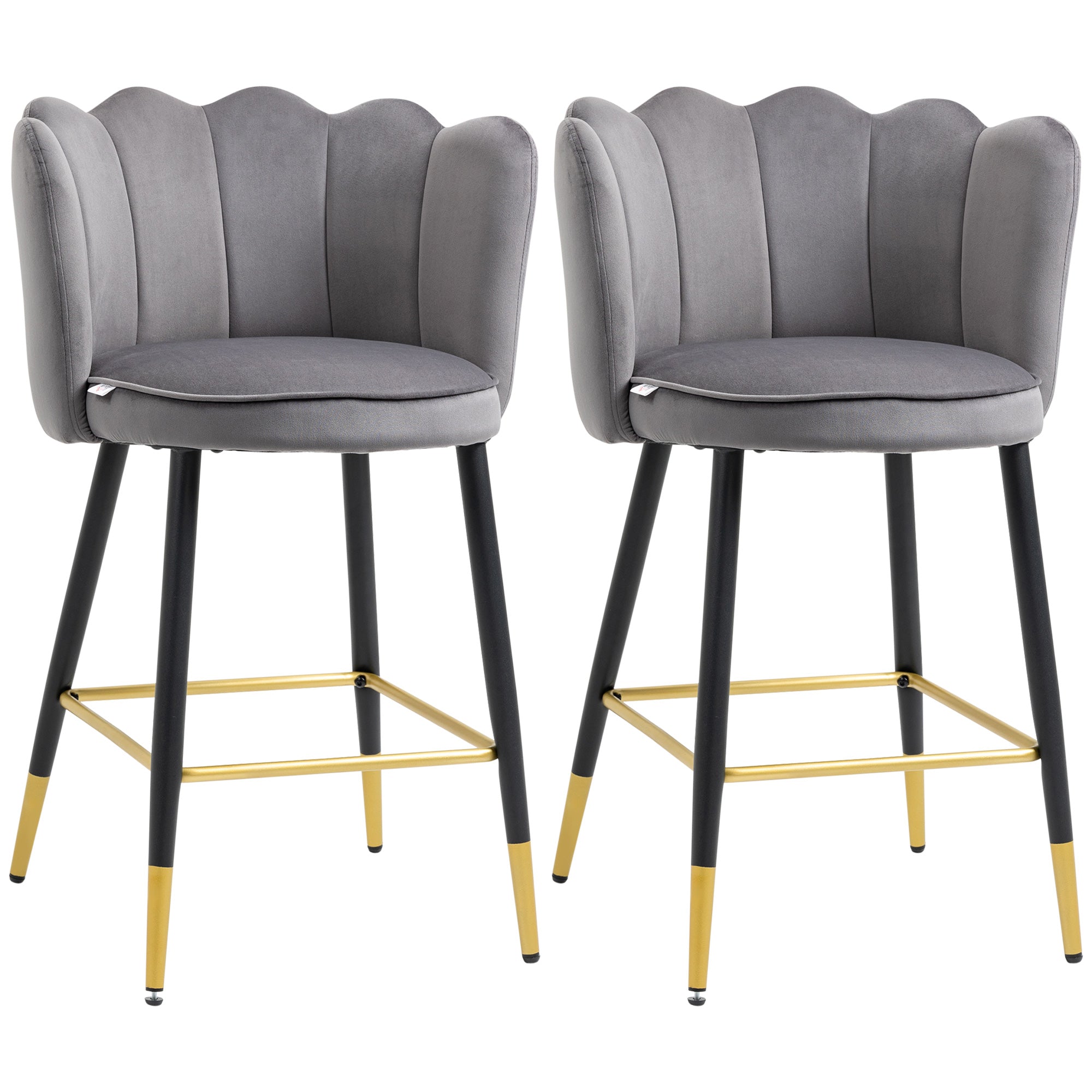 EasyComfort Set van 2 barkrukken fluweel