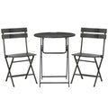 EasyComfort 3-delige tuinset met inklapbare tafel en 2 stoelen, donkergrijs