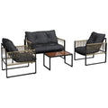 EasyComfort 4-delig PE-rattan tuinset